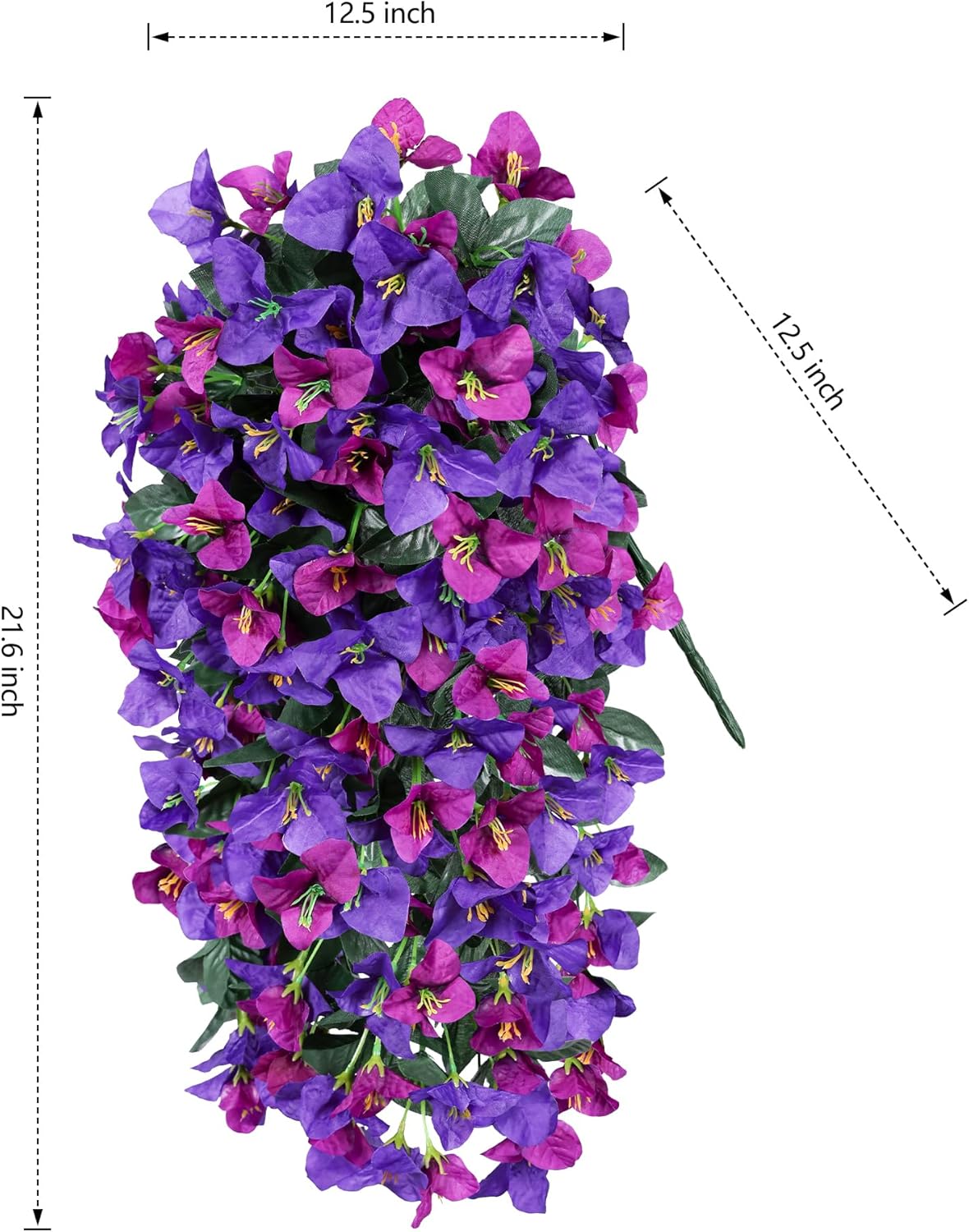 Faux Bougainvillea Artificial Flowers Plants for Outdoor Outside Decoration, 2 PCS Red Fake Flowers UV Resistant Look Real Silk Long Trailing Vines for Front Door Porch Planter Urn Patio Garden Yard