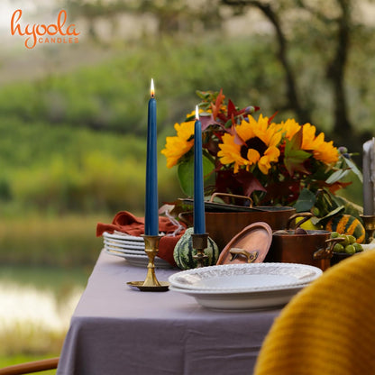 Hyoola Tall Taper Candles - 10 Inch Metallic Gold Unscented Dripless Taper Candles - 8 Hour Burn Time - 4 Pack