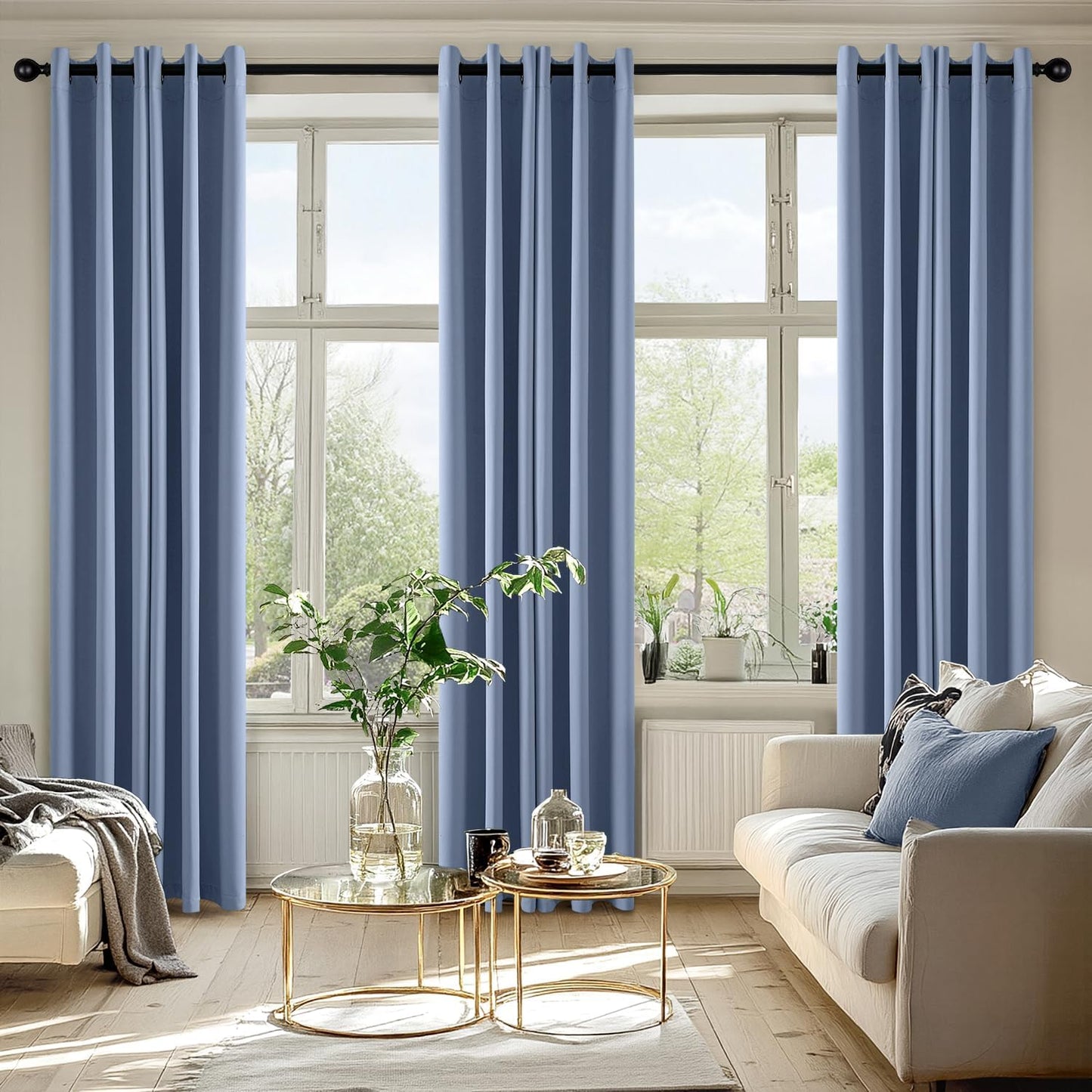 MIULEE Blackout Curtains for Bedroom Living Room 2 Panels, Thermal Insulated Room Darkening Drapes Grommet Noise Reducing Light Blocking Window Treatments 63 Inches Long 40x63 Inch Black - Colors A