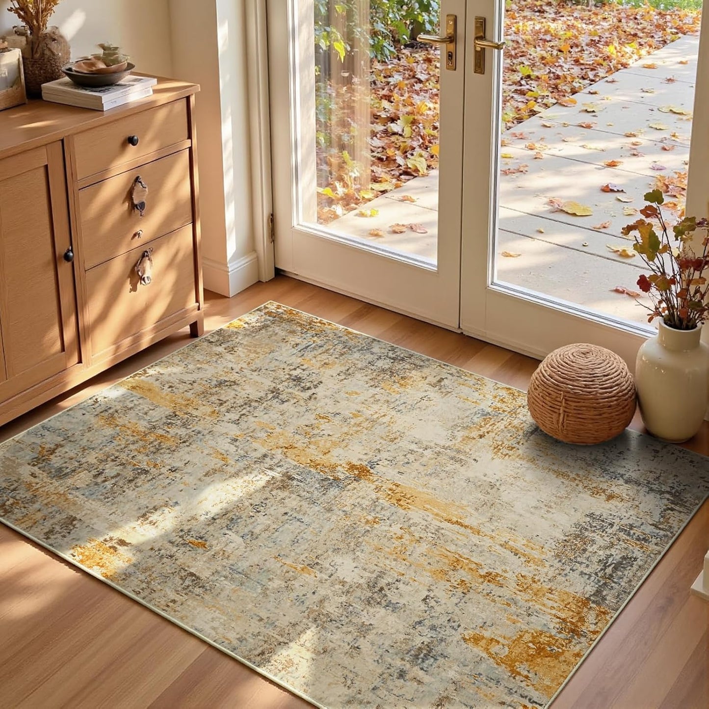 Ompaa 2x6 Rug Runners for Hallways Kitchen Runner Rug Non Slip Washable Grey Long Runner Rugs with Rubber Backing Soft Abstract Carpet Runner for Hallways, Kitchen, Bedroom, Bathroom, Entryway - Colors A