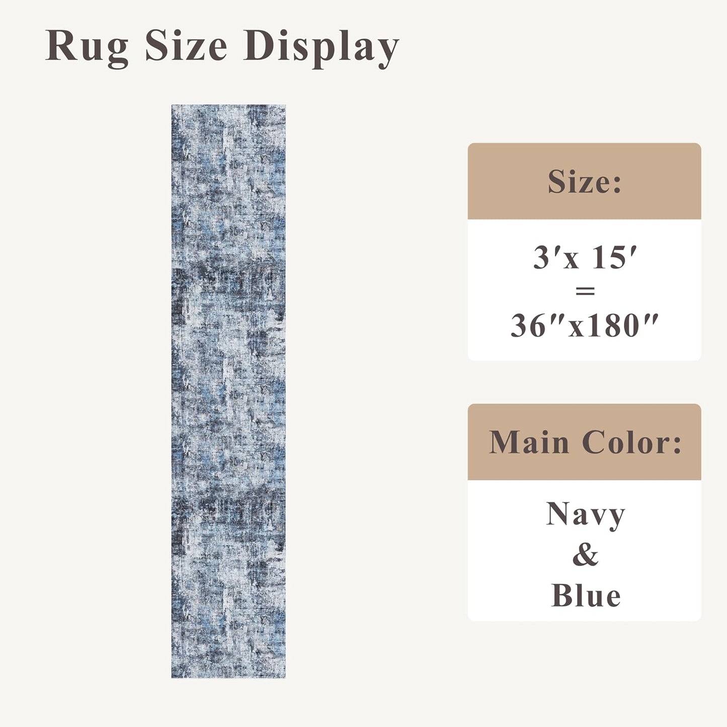 2x3 Washable Non-Slip Area Rug - Soft Low Pile Throw Rug for Kitchen Entryway Bedroom - Modern Indoor Door Mat with Rubber Backing (Beige Grey) - Colors B