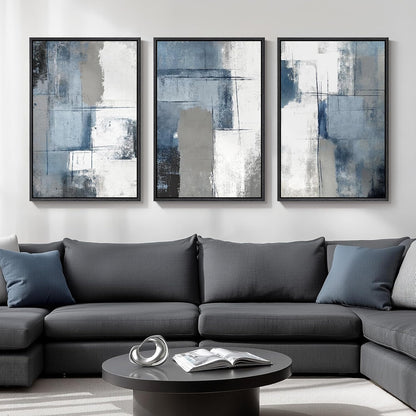 Large Framed Abstract Nature Landscape Wall Art for Living Room, Set of 3 Modern Canvas Prints Paintings Artwork for Walls, Green Lake Pictures for Hallway, Dining Room, Office Wall Decor 24x36 Inch