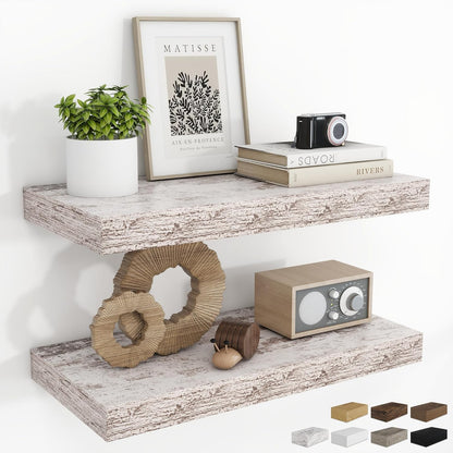 RICHFOCUS 72Inch Floating Shelves for Wall 2 Pack Shelves for Bedroom|Kitchen|Bathroom Wall Mounted Rustic Wood Floating Shelf with Invisible Brackets for Books|Storage|Decor, Rustic Brown