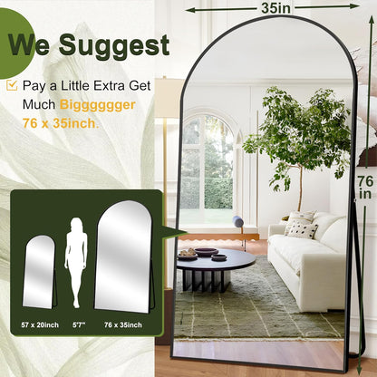 NicBex Full Length Mirror with Stand, 56"x19" Aluminum Alloy Frame Floor Mirror, Black, Shatter-Proof Glass - Free Standing, Leaning Against Wall or Wall-Mounted, for Bedroom Living Room Dressing Room