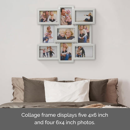 MELANNCO Collage Picture Frame for Wall, Holds 12 Photos - Six 4x6 and Six 6x4 Images, 18x23 Inch Black Plastic Frame, Hang Horizontal or Vertical, Gallery Wall Decor
