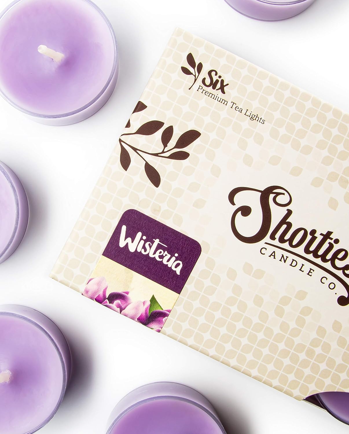 Pure English Lavender Premium Tealight Candles - Highly Scented with Essential & Natural Oils - 6 Purple Tea Lights - Beautiful Candlelight - Made in the USA - Flower & Floral Collection