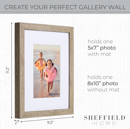 Sheffield Home 9 Piece Gallery Wall Frame Set, 11x14 in. matted to 8x10 in. (Matte Black)