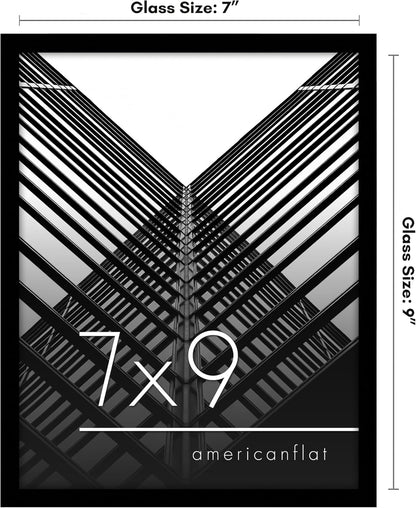 Americanflat 24x36 Poster Frame with Polished Plexiglass - Streamline Collection - Thin Border Picture Frame for Wall Display - Hanging Hardware Included - Black - Colors A