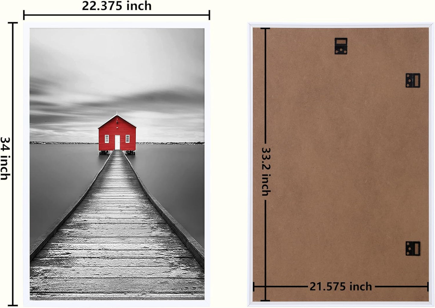 ELSKER&HOME 22.375 x 34 Poster Frame 3 Pack, Black Picture Frame for Horizontal or Vertical Wall Mounting, Sturdy and Scratch-proof