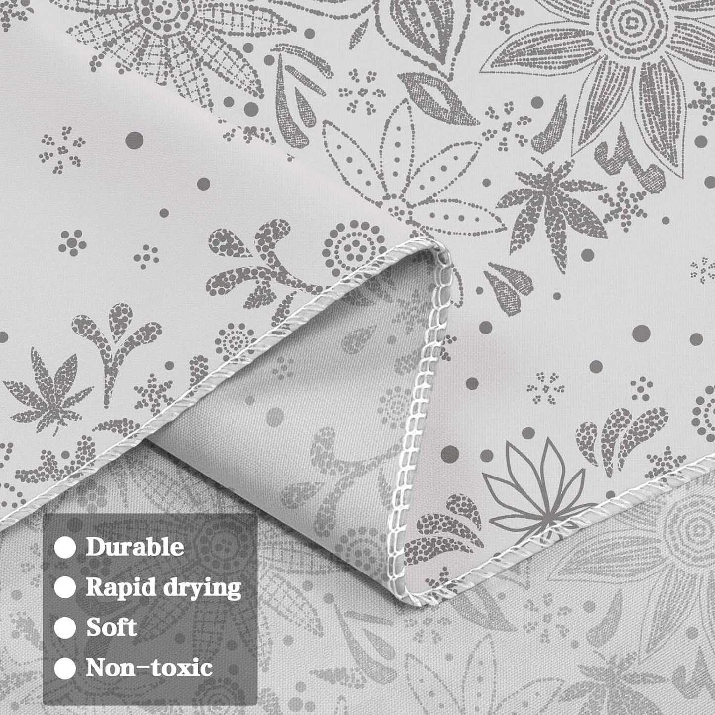 Neasow Bohemian Tapestry Wall Hanging, Beige White Floral Tapestry with Dotted Daisy Medallion Print Bedroom Boho Hippie Home Decor, 36×48 inches