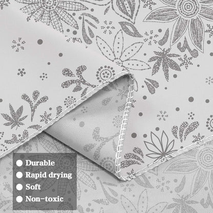 Neasow Bohemian Tapestry Wall Hanging, Beige White Floral Tapestry with Dotted Daisy Medallion Print Bedroom Boho Hippie Home Decor, 36×48 inches