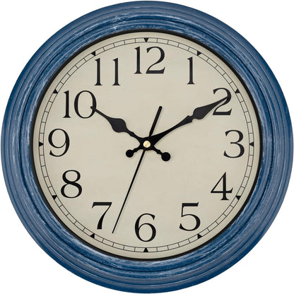 Foxtop Retro Silent Non-Ticking Round Classic Clock Quartz Decorative Battery Operated Wall Clock for Living Room Kitchen Home Office 12 Inch (Bronze)