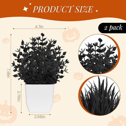 Der Rose 2 Pack Small Fake Plants Mini Artificial Potted Plants for Table Desk Home Laundry Room Bathroom Office Decor