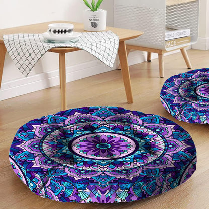 Mandala Meditation Cushion, Boho Meditation Mat, Meditation Pillows for Sitting on Floor, Cushions for Sitting in Home and Outdoor, Square Floor Pillow Cushion Seating for Yoga Accessories 22'' X 22''