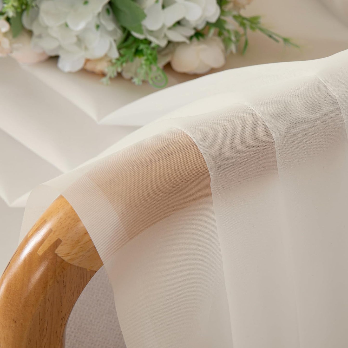 Chyhomenyc Sheer White Valances for Windows 2 Pack, Small Window Curtains for Living Room Bathroom Cafe Laundry Basement, Modern Top Dual Rod Pocket Voile Curtain, 42W x 14L inches, White - Colors A
