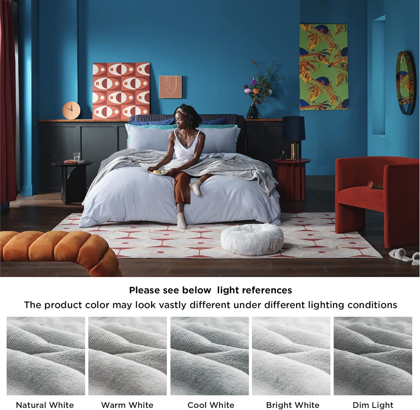 Bedsure GentleSoft Fleece Throw Blanket for Couch Grey - Lightweight Plush Fuzzy Cozy Soft Blankets and Throws for Sofa, Couch, Travel, Camping, 50x60 inches - Colors B