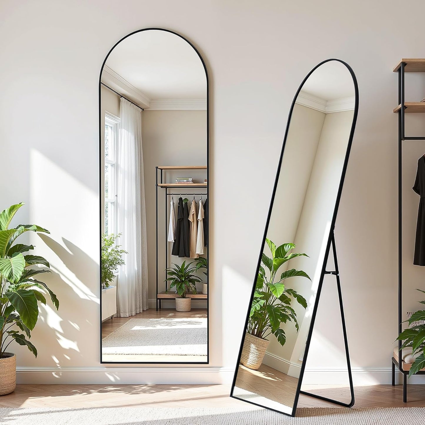 Simple Deluxe Arched Full Length Mirror, 71"x26"Large Floor Mirrors, for Wall Door Bedroom Bathroom Living Room (Gold)