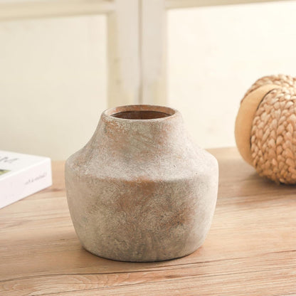 Mitt&Ditt Ceramic Flower Vase with Handles, 11 inch Tall Vase for Centerpieces, Large Decorative Terracotta Vases, Farmhouse Rustic Vases for Home Decor, Living Room, Table, Neutral