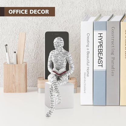 GRAPMKTG Home Decor Pulp Reading Women Thinker Statue Aesthetic Sculpture Room Decor Modern Abstract Decoration on Shelf Table Desk for Living Room Office Bedroom A