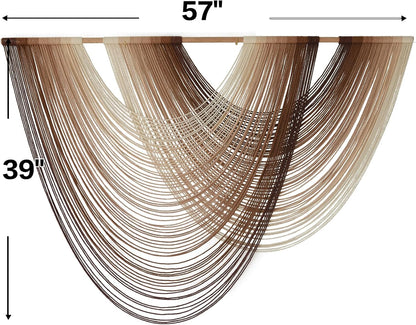 Flber Macrame Wall Hanging Boho Wall Decor Tapestry Dip Dyed Ombre Moss Green Handmade Wall Art Woven Cotton Rope Backdrop with for Bedroom Living Room, 57" W x 39" L