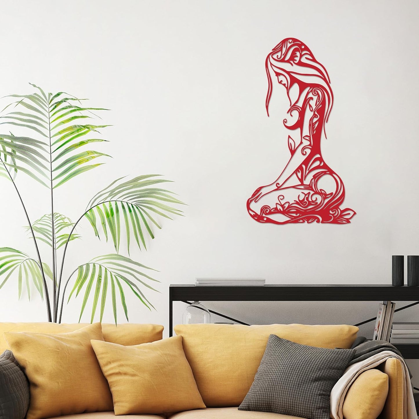 Xedatric Modern Abstract Metal Wall Art-Minimalist Line Sculpture for Bedroom,Living Room,Bathroom-Unique Metal Wall Decor for Home & Office