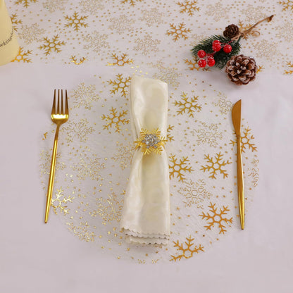 Snowkingdom 2 Pieces Gold Table Runner, Sequin Glitter Foil Metallic Thin Mesh Runner Roll 11"x108", Gold Table Decorations for Event Party, Wedding, Birthday Party, Christmas