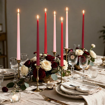 Viyffo Taper Candles, 12 Inch, 12 Pack, Brown – Unscented, Smokeless Design, Up to 8-Hour Burn – Tall Candlesticks for Table Decor, Weddings & Dinners