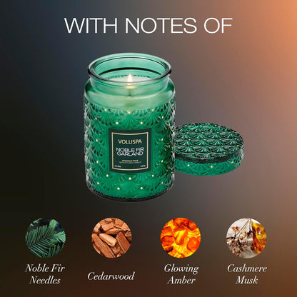 Voluspa Baltic Amber Candle, 18 oz, Coconut Wax Blend, Scented Candles for Home, 100 Hour Burn Time, Candle Jar