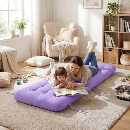 Vercraft Long Floor Cushion Large Floor Cushion with Brushed Cotton Jumbo Lounger Pillow for Outdoor Indoor Bay Window Meditation Yoga Reading Sleeping(Pink)