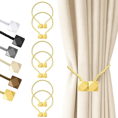 Hion Magnetic Curtain Tiebacks Black 2pcs, Curtain Tiebacks Buckles Holdbacks Holders Hooks Clip for Home Outdoor Bedroom Office Decorative Curtain