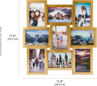 MELANNCO Collage Picture Frame for Wall, Holds 12 Photos - Six 4x6 and Six 6x4 Images, 18x23 Inch Black Plastic Frame, Hang Horizontal or Vertical, Gallery Wall Decor