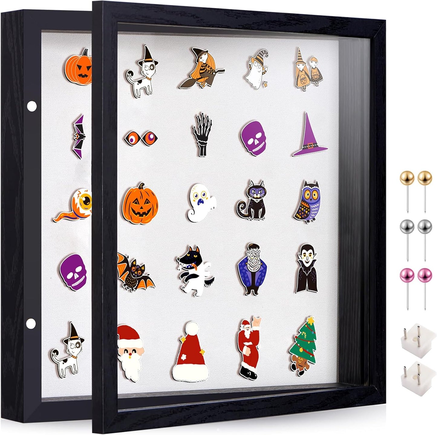 8x10 Deep Shadow Box Picture Frame Display Case with Linen Back and Stand,Real Glass Black Shadow Memory Box Frame 8x10 for Flower Baby Pet Wedding Photo Art Craft Memorial Wall Decor Gift