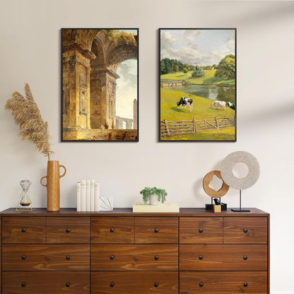 upsimples 18x24 Picture Frame Black 3 Pack, Scratch-Proof Poster Frames 18 x 24 for Photo Gallery - Slide-In Strips, Horizontal or Vertical Wall Mounting