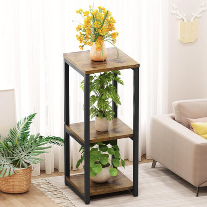 Plant Stand Indoor Corner Tall 2 Tier Metal Modern Flower Storage Plant Shelf Holder for Living Room Balcony Garden,Black (2 Tier-Black Round)