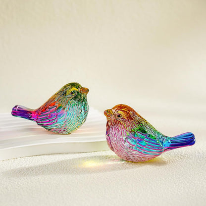 H&D HYALINE & DORA Blue Glass Bird Figurines Bird Gifts for Bird Lovers Women Crystal Glass Animal Figurine Collectible for Home Shelf Decor