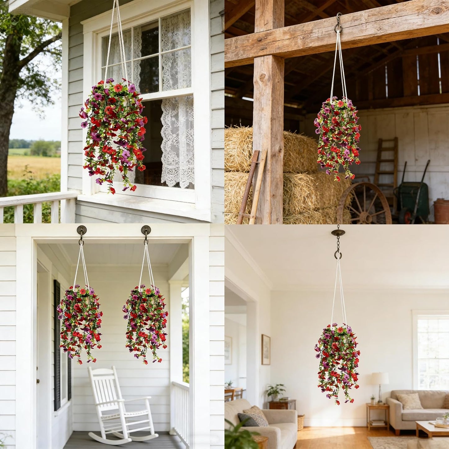Comtelek Fake Hanging Plants with Lights Artificial Plants for Home Decor Macrame Plant Hanger with Fake Vines Faux Hanging Planter for Wall Ceiling Bedroom Bathroom Kitchen Office Boho Decor Indoor