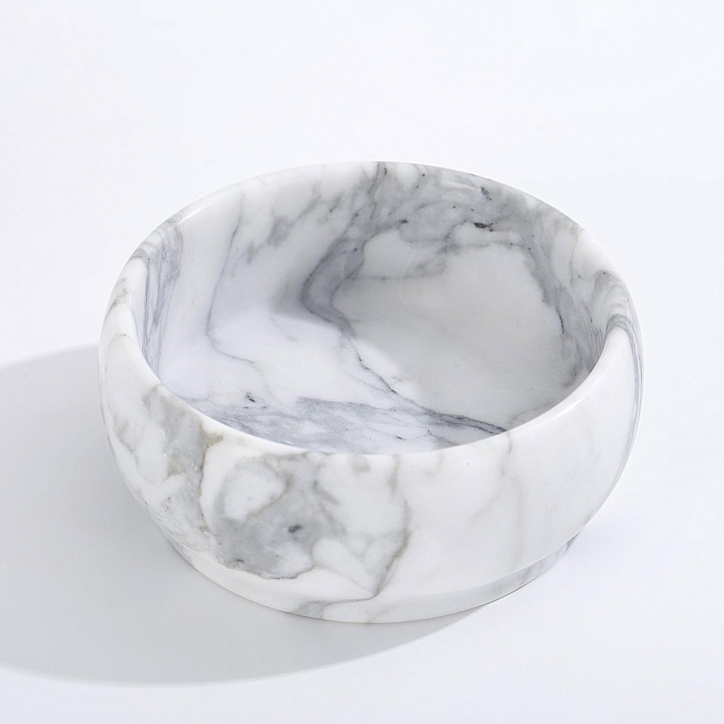 4.72 Inch Small Decorative Bowls, Natural Marble Decorative Bowls for Home Decor, Key Bowl, Coffee Tables Centerpiece, Soap Serving Bowl, Incense Burner, Smudge Bowl