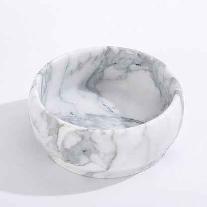 4.72 Inch Small Decorative Bowls, Natural Marble Decorative Bowls for Home Decor, Key Bowl, Coffee Tables Centerpiece, Soap Serving Bowl, Incense Burner, Smudge Bowl