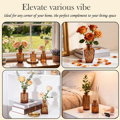 Clear Glass Bud Vase Set of 12 Pcs,Small Bud Vases in Bulk,Glass Crystal Flower Vases Table Centerpieces for Party Event Wedding Decor Baby Shower Decorations (Clear, 12 Pcs)
