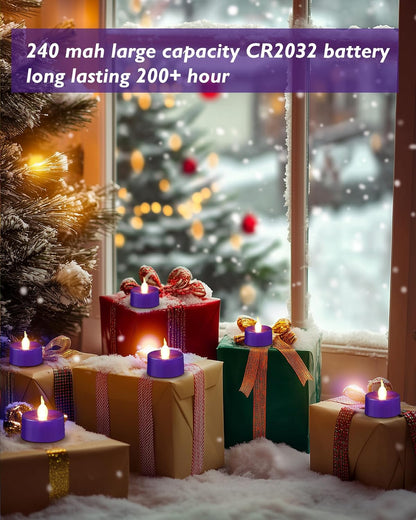 merrynights LED Candles, Tea Lights Candles Battery Operated Bulk, 50-Pack Long-Lasting 200 Hours Flameless Tealight Candles, Realistic Tea Lights for Christmas Halloween Wedding, 1.5'' D X 1.25'' H