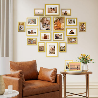 Vittanly 20 Pack Picture Frames Collage Wall Decor, Multi Sizes Including 4pcs 8x10, 8pcs 5x7 and 8pcs 4x6 Photo Frames, Gallery Frame Set for Wall or Tabletop Display, Black, Brown and Dark Grey