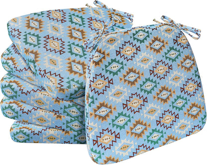 AAAAAcessories D-Shaped Chair Cushions, 2" Thick Dining Chair Pads with Ties and Removable, Machine-Washable Cover, 17" x 16", Set of 4, Oatmeal Beige - Colors A