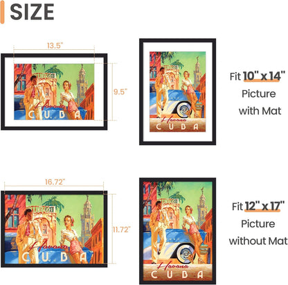 upsimples 8x10 Picture Frame, Display Pictures 5x7 with Mat or 8x10 Without Mat, Wall Hanging Photo Frame, Black, 1 Pack - Colors B