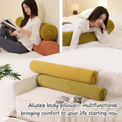 Body Pillow for Adults,Long Round Pillow,Big Cylindrical Pillow,Large Full Bolster Pillows for Side Sleepers (Steel Gray, 47.24"*7.87")