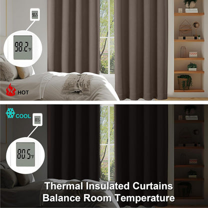 Simplebrand Ava Sage Green Blackout Curtains for Bedroom 63 Inch Length 2 Panels Set, Solid Thermal Insulated Energy Saving Rod Pocket Window Treatment Curtains Blackout Drapes, W40 x L63 Inch, Sage - Colors B