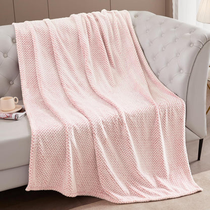 Exclusivo Mezcla Fleece Throw Blanket Extra Large, Super Soft and Warm Blankets for Couch, Sofa and Bed Waffle Textured, Cozy, Fuzzy and Lightweight (Slate Blue, 50x70 Inches)