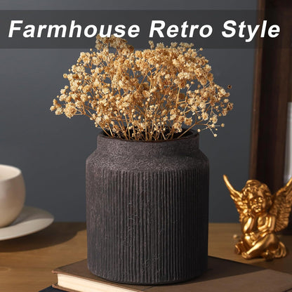 Rustic Vases for Home Decor. Ceramic Vase for Dining Table Decor. Terracotta Decorative Vase 6.1IN. ZSHLXM