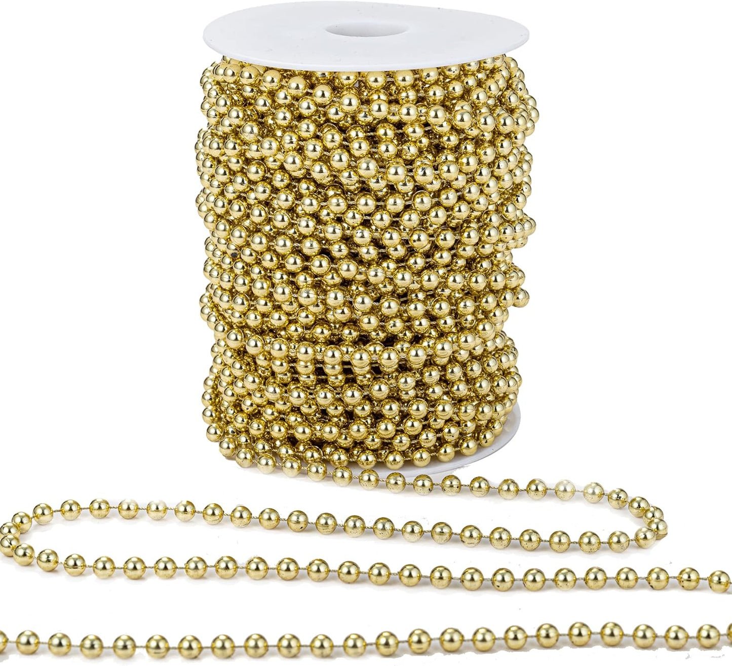 3mm Millet Beads Crafts Faux Pearl Beads Garland Pearl Bead Roll Strand of Pearls to Decorate Floral Centerpieces Wedding Party Favor Christmas Tree(33 Feet Ivory)