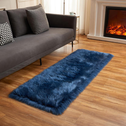 EasyJoy Ultra Soft Fluffy/Fuzzy Shaggy Area Rug Faux Fur Chair Cover Seat Pad for Bedroom Floor Sofa Living Room (2 x 6 ft Sheepskin, Beige)