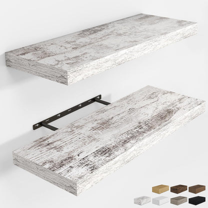 RICHFOCUS 72Inch Floating Shelves for Wall 2 Pack Shelves for Bedroom|Kitchen|Bathroom Wall Mounted Rustic Wood Floating Shelf with Invisible Brackets for Books|Storage|Decor, Rustic Brown